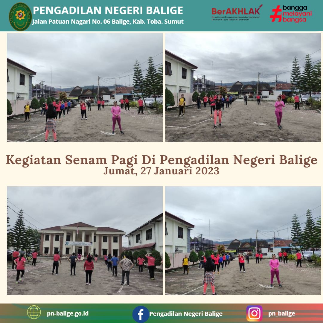 SENAM PAGI PENGADILAN NEGERI BALIGE 27 JANUARI  2023